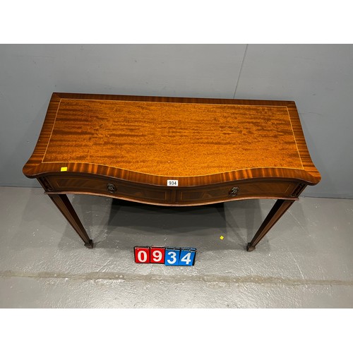 934 - Edwardian style hall table with lion mounts & inlay