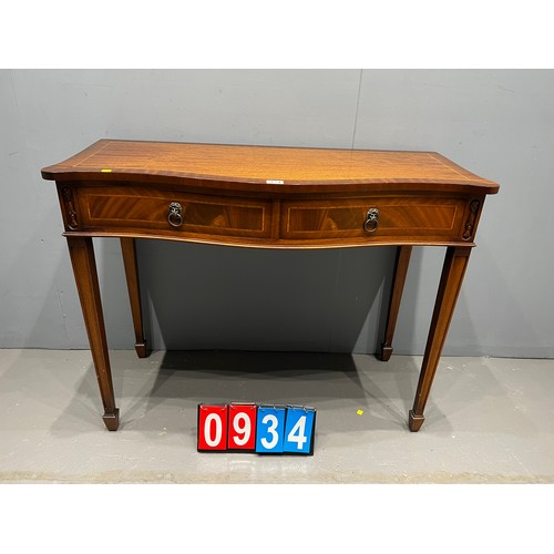 934 - Edwardian style hall table with lion mounts & inlay