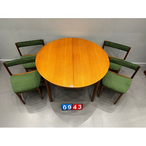 943 - McIntosh teak table + 4 chairs very clean