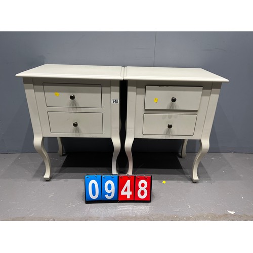 948 - Pair of cream country house bedside drawers