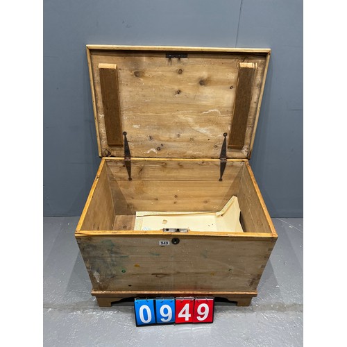 949 - Victorian pine blanket box/chest