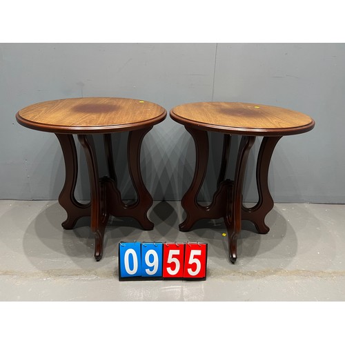 955 - Pair of circular side tables