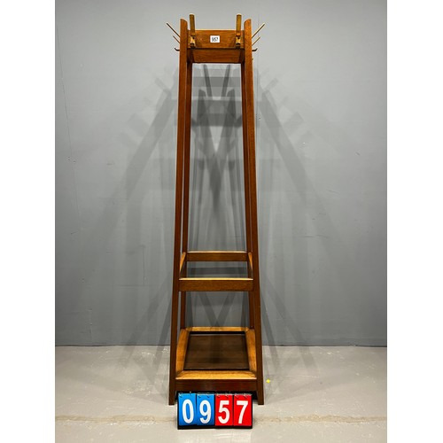 957 - vintage Oak coat stand