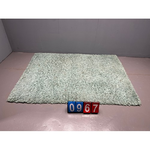 967 - Duck egg blue shaggy rug