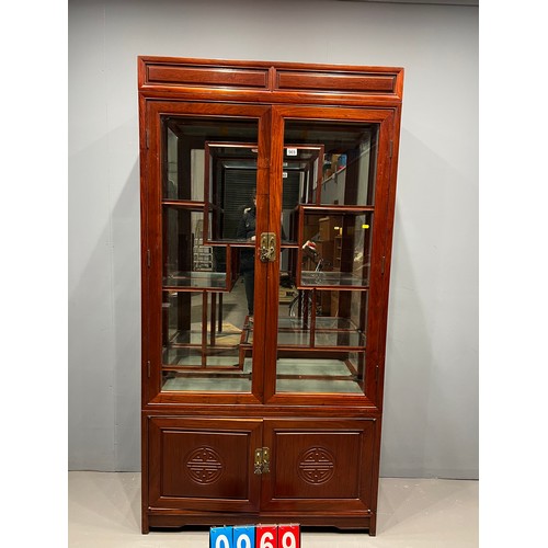 969 - Oriental multi glass shelves display cabinet impressive