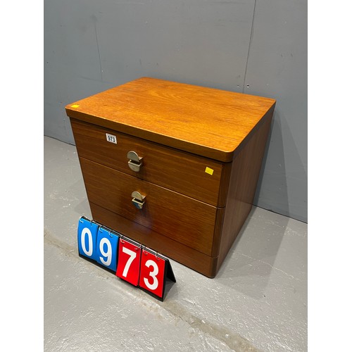 973 - Small teak stag chest/bedside table