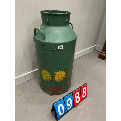 988 - Vintage painted milk churn