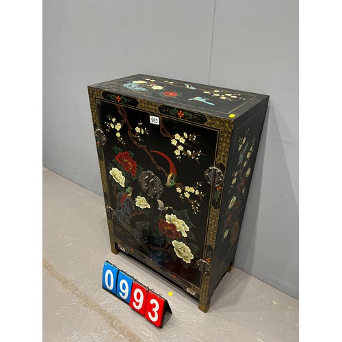 993 - Vintage oriental black lacquered cabinet