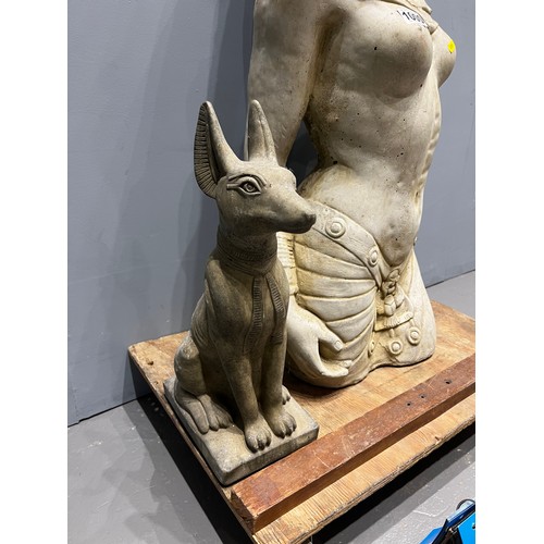 1000 - Cleopatra Egyptian garden statue with small dog