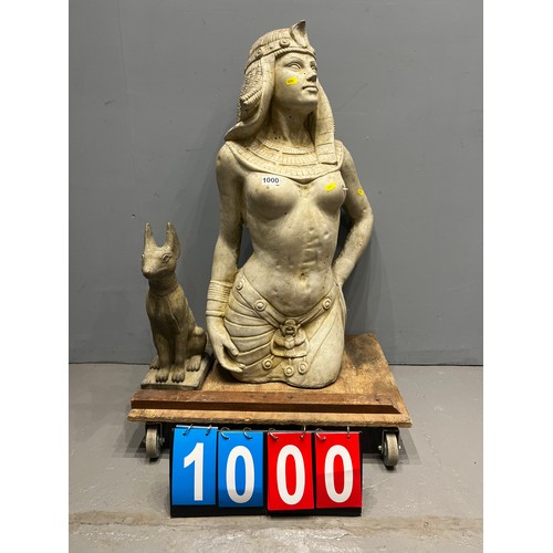 1000 - Cleopatra Egyptian garden statue with small dog