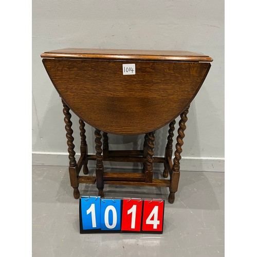 1014 - Oak barley twist drop leaf table smaller size