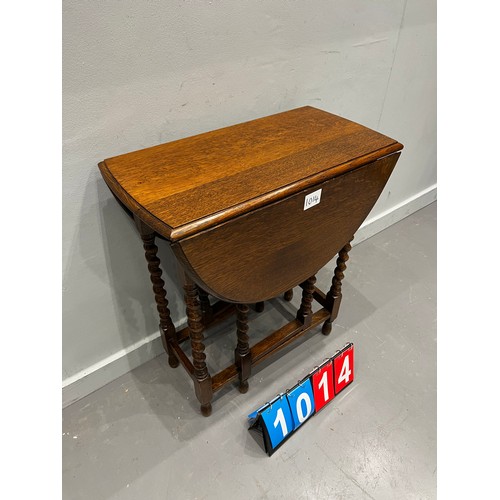 1014 - Oak barley twist drop leaf table smaller size