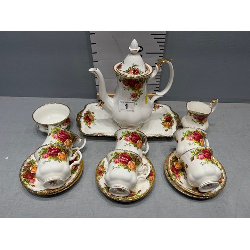 1 - Royal Albert country rose coffee set