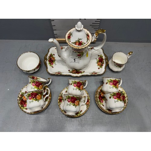 1 - Royal Albert country rose coffee set