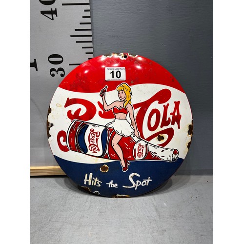 10 - Pepsi cola tin sign