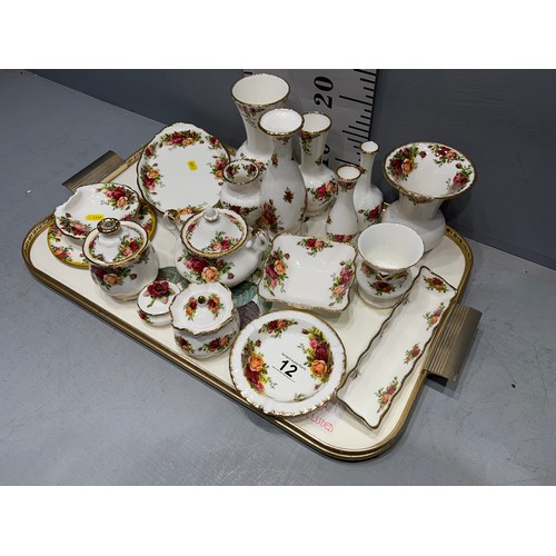 12 - Quantity royal Albert country rose china