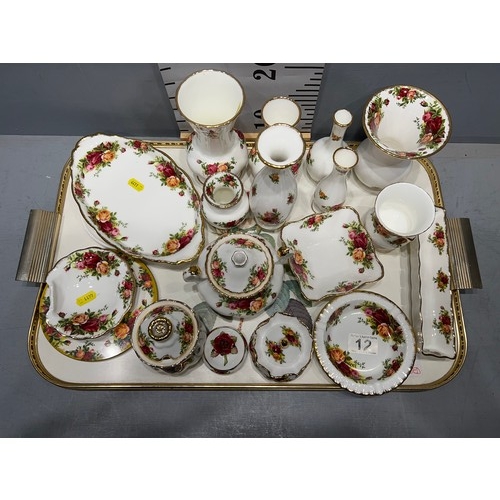 12 - Quantity royal Albert country rose china