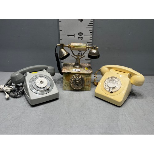 20 - 3 Vintage telephones