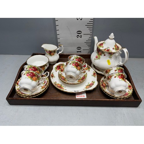 52 - Royal Albert country rose tea set