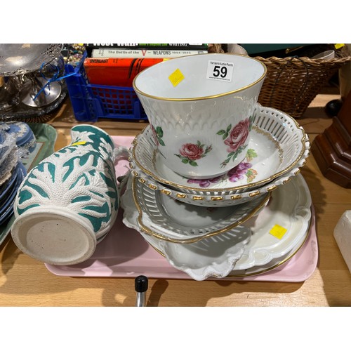 59 - Quantity continental pottery etc