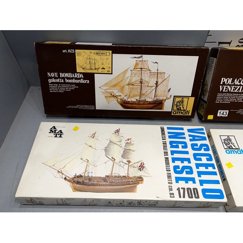 143 - 4 Model boat kits