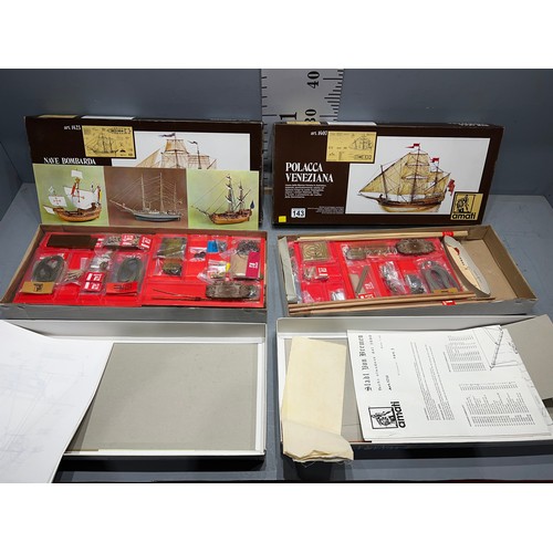 143 - 4 Model boat kits