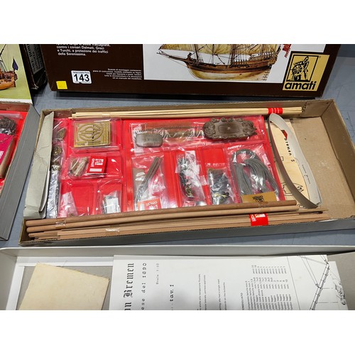 143 - 4 Model boat kits