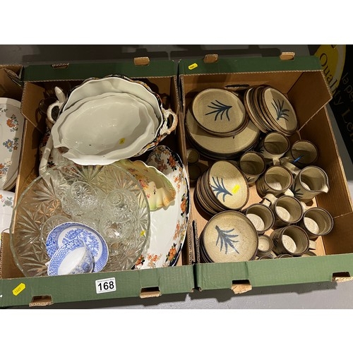 168 - 3 Boxes pottery