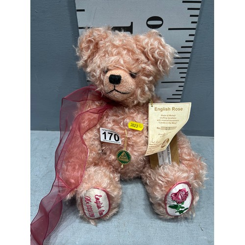 170 - Rare Musical Princess Diana Herman English rose bear plays 'Candle in the Wind'