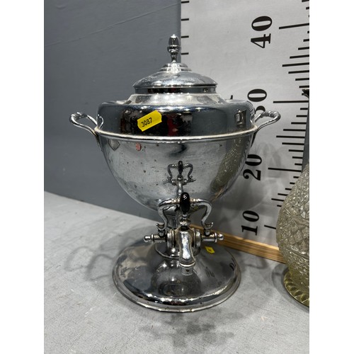 182 - Hot water urn + claret jug