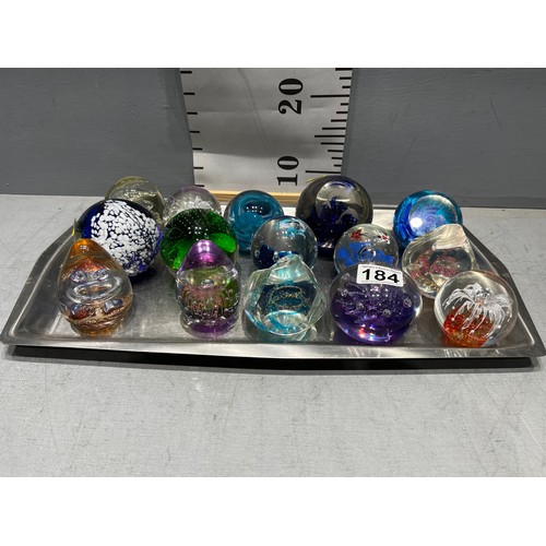 184 - 15 Glass paperweights