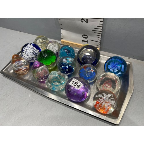 184 - 15 Glass paperweights