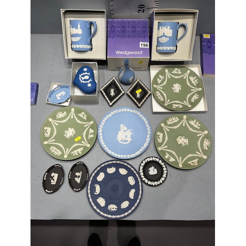 196 - Quantity Wedgwood blue/green/black some boxed