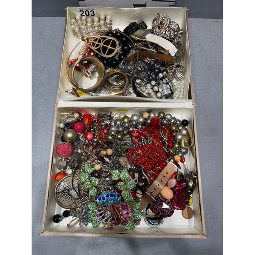 203 - Box costume jewellery