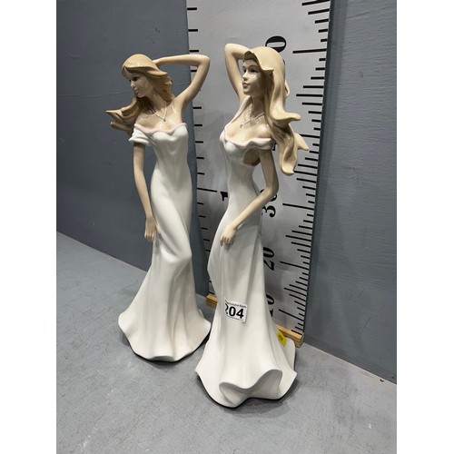 204 - 2 Tall lady figures 46cm high