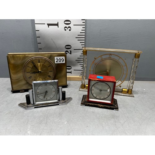 209 - 4 Assorted clocks