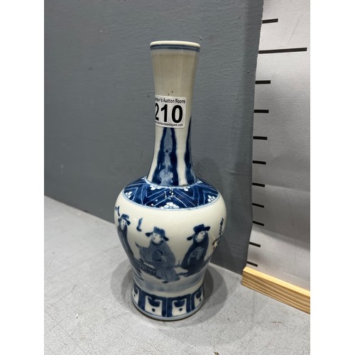 210 - Blue & white Chinese vase