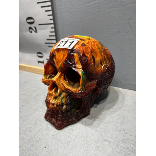 211 - Amber coloured skull