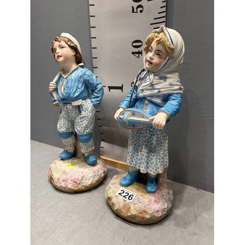 226 - Pair 'dutch children' bisque figures