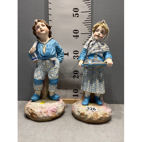 226 - Pair 'dutch children' bisque figures