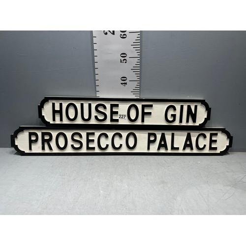 227 - 2 Wooden drink sign's ideal man cave