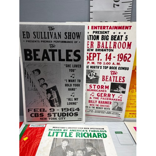 247 - 5 Beatles posters yellow submarine, ed Sullivan show etc