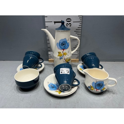 255 - Palissy coffee set 'blue rose'