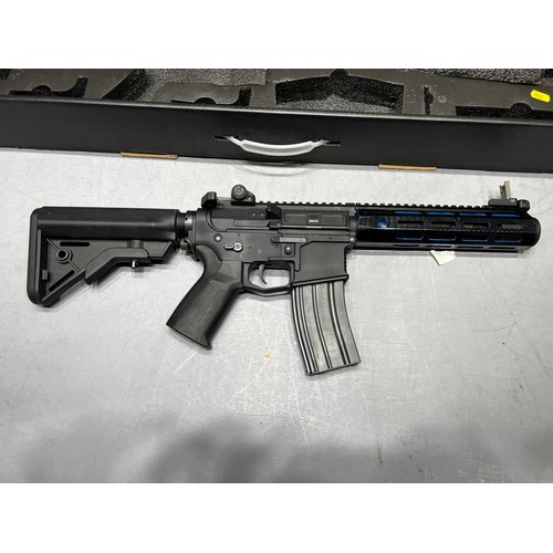 273 - E&L aris -177 BB airsoft rifle with spare magazine & battery single shot to fully auto