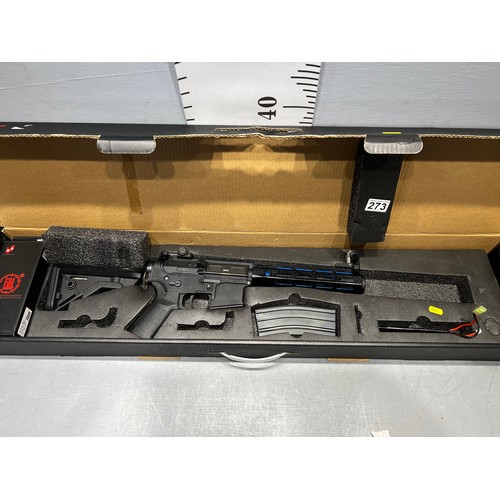 273 - E&L aris -177 BB airsoft rifle with spare magazine & battery single shot to fully auto