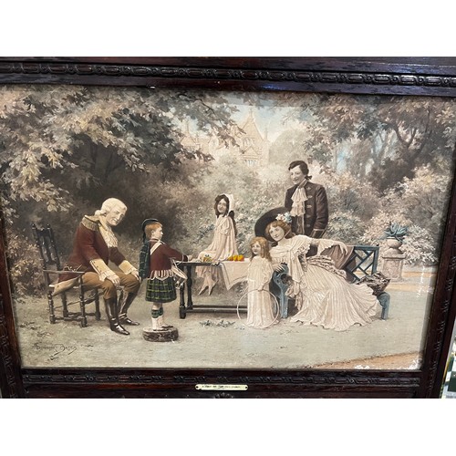 289 - Victorian oak framed picture mirror