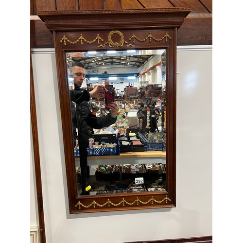 292 - Oak framed wall mirror