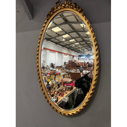 300 - Oval gilt frame mirror