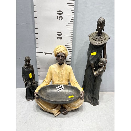 335 - 2 African figures + Indian figure