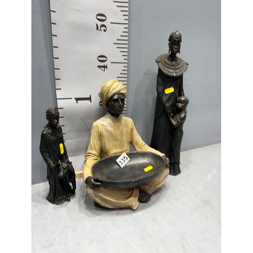 335 - 2 African figures + Indian figure